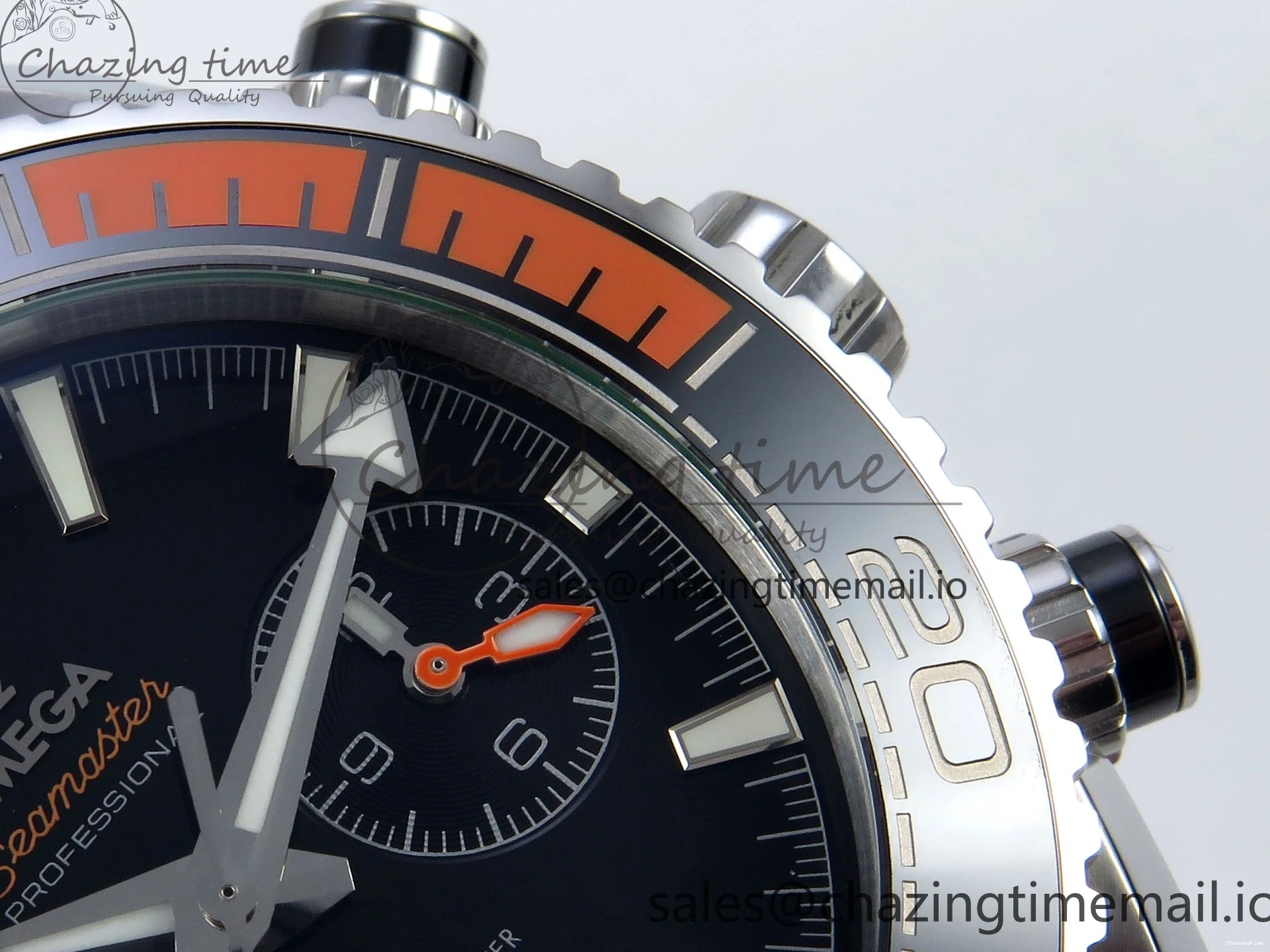 0112 Planet Ocean Master Chronometer 600M 45.5mm SS SCF 1:1 Best Edition Black Orange Bezel Black Dial on Black Rubber Strap A9900 Super Clone ModernLook 7667